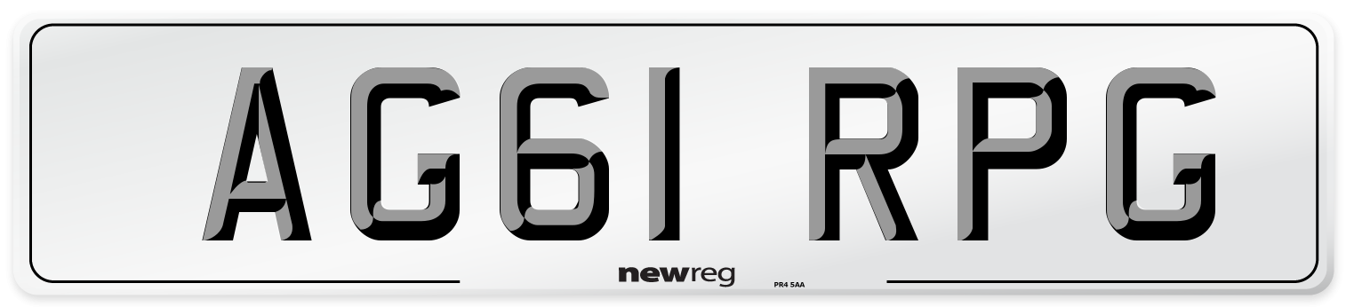 AG61 RPG Number Plate from New Reg
